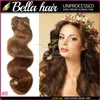 14-24 inch bruin kleur Peruviaanse lichaamsgolf 2 stks / partij menselijk haar inslag Peruaanse haarextensions 100g / p Grade 8A Gratis verzending