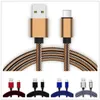 1M 2M 3M Nylonflätad datum Kabel Typ C Micro USB -kablar för Samsung Galaxy S6 S7 Edge S8 Obs 8 Plus HTC USB -telefontrådslinje