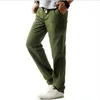 Pantaloni da uomo all'ingrosso-Marca Estate Lino Casual Uomo Solido Sottile Pantaloni da jogging traspiranti Pantaloni sportivi Cotone di lino Taglia grande M-XXXXL Pantaloni dritti