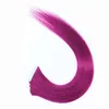 класс 5А 18" -22 " 100% Индийский человек PU Emy ленты кожи наращивание волос 2.5 г / шт 40pcs100g / упак. # фиолетовый волос DHL бесплатно shpping