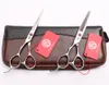 Z8000 6 "Japan 440C Lila Dragon Red Stone Professional Human Hair Scissors Barbers Cutting Thinning Shears Vänster Sax Stilverktyg