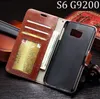 För Samsung Galaxy S6 G920 A3 A5 A7 Lyx Retro Vintage Plånbok Flip PU Läderfodral Skydd med fotoram Kreditkort Slots Stativhållare