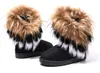 warm snow winter boots for women & ladies shoes Fashion Rabbit hair and Fox Fur In tube Color matching