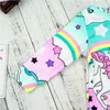 Unicorn Baby Girl INS vestido Com Headband Manga Comprida Completa Rainbow Impresso Vestido Headband 2 pcs Conjuntos de Roupas Da Criança Meninas Desses Outfits