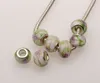 MIC 100 pcs argent Core attachant fleur perles de verre de Murano Fit breloques Bracelets 14 x 10 mm bijoux bricolage livraison gratuite (375)