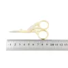 Kleine Schaar Wenkbrauw 12 stks / partij Metalen Trimmer Beauty Tool Crane Shape Goldsliver Roestvrijstalen Schaar SC-061