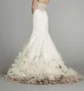 2017 Stunning A-line Wedding Dresses Corset Strapless Open Back Luxury Ruffles Chapel Train Organza Wedding Dresses with Handmade Flower
