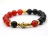 New Bracelets for Men and Women Hot Sale 10mm Natural Blue, Black, Red Agate Beaded Buddha Bracelets Ethic Lucky Jewelry