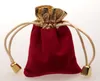 50ピース赤/黒のベルベットジュエリーギフトバッグ巾着袋7 x 9cmの結婚披露宴クリスマスの好意パッケージ