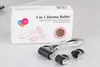 3 in 1 Derma Roller,3 separate roller heads of different needle count 180c/600c/1200c silver handle black roller head 20pcs/lot DHL