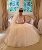2016 Full Lace Wedding Dresses Inspired by Wanda Borges Ball Gown Sheer Crew Neckline Chapel Train Bridal Gowns