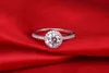 ForLove Two Gifts Luxury Simulated CZ Diamond Anelli in vero argento sterling 925 puro per anello da donna con diamante simulato