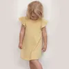 2016 Çocuk Girls Pamuk Örme Elbise Bebek Kız Yaz Prenses Moda Dress Çocuk Giyim Bebekler Koreli Stil Giyim