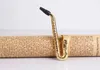 Novel Creative Suction Card with A Mesh Set of Metal Pipe Gold-plated Saxophone Filter Cigarette Holder Smoking