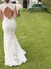 Seksi Backless Gelinlik Kılıf Açık Geri Bahçe Gelin Törenlerinde Plaj Düğün Parti Sevgiliye Boyun Çizgisi Cap Kollu Custom Made