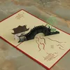 Unik 3D Pappersskuren Scenic Greeting Card Folding Typ Handgjorda Openwork Kinesiska Etniska Hantverk Kort Business Presenter