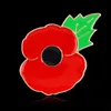 Brooch for Women 12PCS/LOT Wholesale Red Crystal Rhinestone Poppy Brooches Pins UK Remembrance Day Christmas Brooches