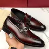 Feragamo Ferra Lok Fu chaussures meilleure qualité en cuir véritable vachette hommes chaussures décontractées de luxe concepteur Oxford mocassin chaussures habillées Zapatos Hombre Dermis 38-44 Q29S