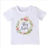 Boutique Baby Girls Romper T Shirt 2017 Lato Krótki Rękaw Bawełniany Little Siostra Romper Big Siostra T-shirt Strój Dopasowywanie Rodzinne Ubrania