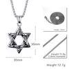 Unique Design High Quality Casting Biker 316L Stainless Steel tar of David Hexagon Pendant Necklace 20'' Box Chain Men Gift