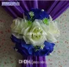 Élégant soie artificielle Rose fleurs fond gaze rideau Clips Bouquets pour mariage toile de fond décoration accessoires fournitures