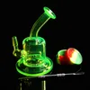 Colored mini pipe glass bong Water pipe Bongs Recycler Filter Percolators Smoking nails jiont 10MM Height 13cm