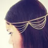 All'ingrosso-Multistrato horquillas bijoux gioielli oro nappa capelli Bindi lascia Boho accessori per capelli strass tiara tiara principessa coroa