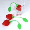 Amazing cheap price Tea Leaf Strainer lovely Silicone Strawberry tea bag ball sticks Loose Herbal Spice Infuser Filter Tea Tools