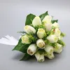 Biały Różowy Niebieski Ivory Romantyczny Sztuczny Jedwab Różany Stół Dekoracja Kwiat Z Liści Berry Pearl Bukiet ślubny Bridal