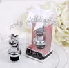 Gratis verzending 50 stks "Love" Chrome Fles Pourer N Stopper Set Bruiloft Gunsten Party Gunsten Wijnstop Bruiloft Geschenken Groothandel Bruids Douche