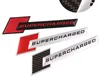 Aluminum stickers SUPERCHARGED Decal Emblem Badge Sticker for Volkswagen Audi A3 A4 A5 A6 Q3 Q5 Q7 S4 S6 TT TTS R8 RS7 S4 Car Styling