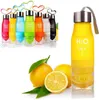 Weihnachtsgeschenk 650ml Wasserflasche H20 Kunststoff Frucht Infusion Flasche Infuser Getränk Outdoor Sportsaft Zitrone Tragbare Wasser