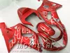 Juego de carenados de alta calidad para SUZUKI GSXR600 GSXR750 2001-2003 K1 llamas blancas en kit de carenado rojo GSX-R 600/750 01 02 03 EF52