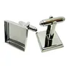 BeadSnice Cufflink Onderdelen met 18mm Square Bezel-instelling voor uw manchetkoppeling Making Brass ID 10040