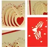 Invitations de décoration de mariage découpées au Laser 3D cartes de voeux d'amour de coeur cartes postales de la saint-valentin fournitures de fête de fête