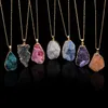 Nieuwe natuurlijke kristallen quartz genezingspunt chakra kraal edelsteen ketting hanger originele natuursteen-stijl hanger kettingen sieraden kettingen