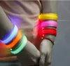500pcs / lot gratis frakt nylon glödande armband LED lampor Flash armband Wrist ring varningsring som kör glödande armband