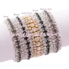 Neue 10 Farben Mode Frauen 3-Reihe Strass Kristall Trims Tennis Frühling Armbänder 6 zoll Schmuck