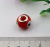 100pcs Evil Eye red Color Colored Glaze 5mm Big Hole Glass Beads Fit Charm Bracelet DIY Jewelry 14mm