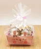Söt kanin genomskinlig platt öppen toppväska cakecookie wrappers, godis, paket (95set / lot 1set = 1bag +1 pappersbas + klämma slips)