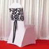 28 centimetri * 80 centimetri bianco nero affollamento copertura della sedia taffettà telaio con cravatte / eleganza damascato corsetto telaio della sedia
