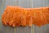 10 метров оранжевая бахрома с отделкой гусиных перьев, бахрома с отделкой из гусиных перьев, ширина 1520 см, для шитья костюмов, декор3644725