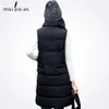 x201711 Pinky Is Black 2017 Women Winter Vest Waistcoat New Women Long Vest Sleeveless Jacket Suit Collar Down Cotton Warm Vest Female