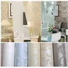 Luxury flock non woven glitter metallic classic silver damask wallpaper design modern textured wallcoverings vintage wall paper