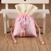 Kinesisk Knot Små Patchwork Smycken Presentpåsar Satin Drawstring Lavendel Spice Storage Pouch Sachet Wedding Party Candy Favor Bag