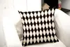 Pillow Cover Modern Soft Cotton Linen Fundas Para Cojines Vintage Cushion Cover Black White Stripe Geometry Pattern Pillow Case