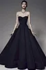 Unieke zwarte strapless trouwjurk een lijnvloer lengte avondjurk vestido de festa longo elegante prom jurken formele gelegenheid jurk