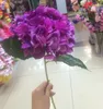 Artificial Hydrangea Flower 80cm/31.5" Fake Silk Single Hydrangeas 6 Colors for Wedding Centerpieces Home Party Decorative Flowers SF015