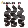 Indian Virgin Human Human Bundles 10 "-28" O corpo onda corporal extensões de cabelo humano tecemos cor natural não transformada cabelo humano penteado Bellahair