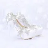 De cetim De Casamento De Salto Alto AB Cor Cristal Dedo Do Pé Redondo Vestido De Noiva Sapatos de Plataforma de Banquete Pageant Partido Bombas Sapatos Único